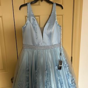 cinderella blue ballgown Prom dress